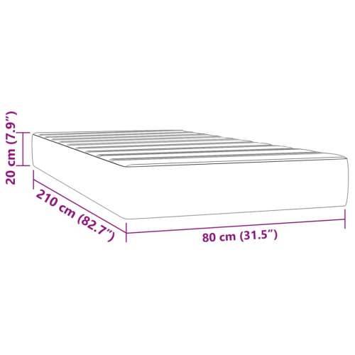 Madrac s oprugama tamnosivi 80 x 210 x 20 cm baršunasti - Tamno siva 80 x 210 cm 1 Cijena