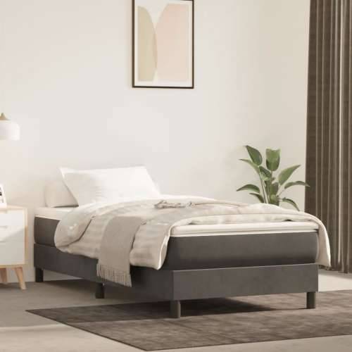 Madrac s oprugama tamnosivi 90x210x20 cm baršunasti - Tamno siva 90 x 210 cm 1 Cijena