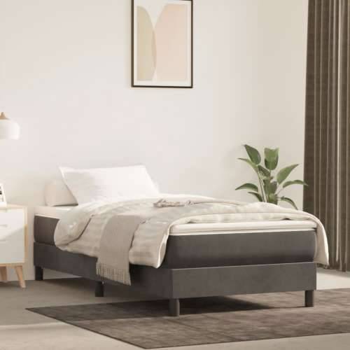 Madrac s oprugama tamnosivi 100x210x20 cm baršunasti - Tamno siva 100 x 210 cm 1 Cijena