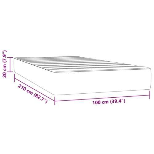 Madrac s oprugama tamnosivi 100x210x20 cm baršunasti - Tamno siva 100 x 210 cm 1 Cijena