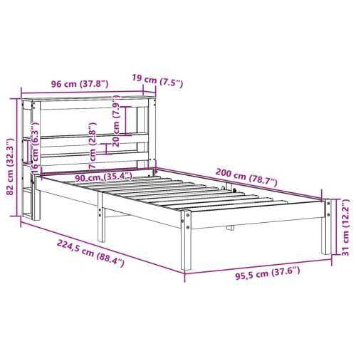 Okvir kreveta s uzglavljem voštano smeđi 90x200 cm od borovine - Smeđa 90 x 200 cm Cijena