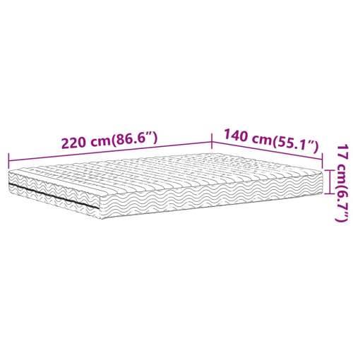 Madrac od pjene bijeli 140x220 cm tvrdoća H2 H3 - 140 x 220 cm 1 Cijena