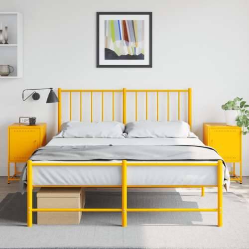 Noćni ormarići 2 kom boja senfa 36 x 39 x 60,5 cm čelični - Žuta 2 Cijena