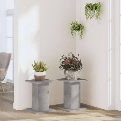 Stalci za biljke 2 kom siva boja betona 30x30x40 cm drveni - Beton siva 30 x 30 x 40 cm 1 Cijena