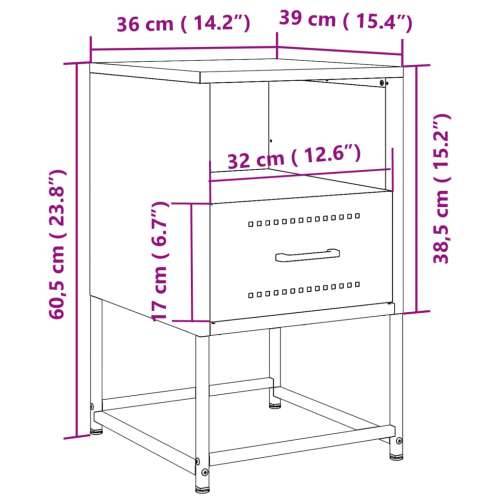 Noćni ormarići 2 kom boja senfa 36 x 39 x 60,5 cm čelični - Žuta 2 Cijena