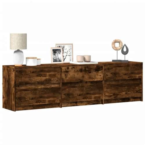 TV ormarić s LED svjetlima boja hrasta 180x34x50 cm drveni - Dimljeni hrast 1 180 cm Cijena