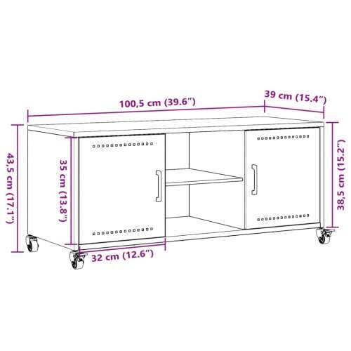 TV ormarić boja senfa 100,5 x 39 x 43,5 cm čelični Žuta 1 Cijena