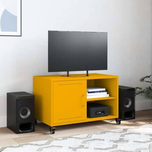 TV ormarić boja senfa 68 x 39 x 43,5 cm čelični - Žuta 1 Cijena