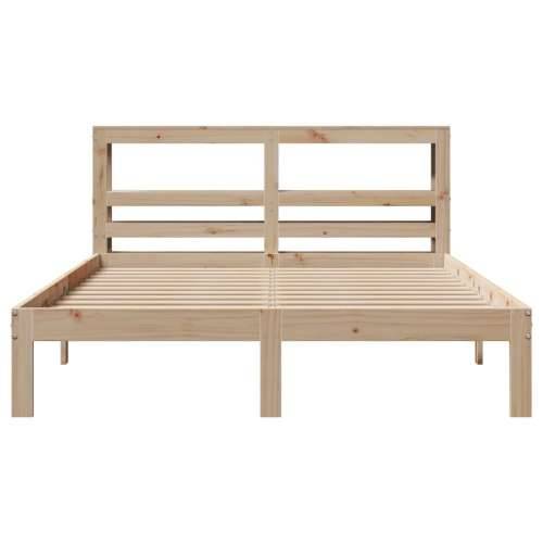 Okvir za krevet s uzglavljem 160 x 200 cm od masivne borovine - Prirodna 160 x 200 cm Cijena