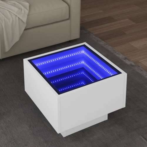 Bočni stolić LED bijeli 40 x 40 x 30 cm od konstruiranog drva - Bijela 40 x 40 x 30 cm 1 Cijena