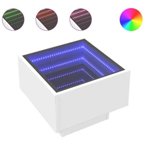 Bočni stolić LED bijeli 40 x 40 x 30 cm od konstruiranog drva - Bijela 40 x 40 x 30 cm 1 Cijena