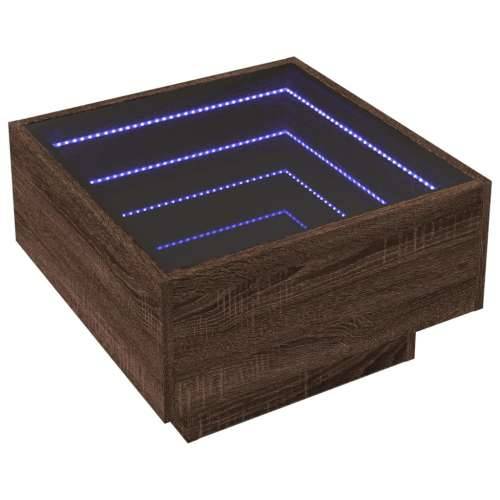 Stolić za kavu LED boja hrasta 50x50x30 cm konstruirano drvo - Smeđi hrast 50 x 50 x 30 cm 1 Cijena