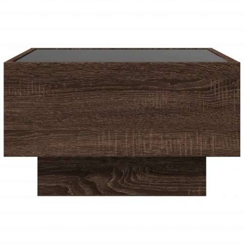 Stolić za kavu LED boja hrasta 50x50x30 cm konstruirano drvo - Smeđi hrast 50 x 50 x 30 cm 1 Cijena