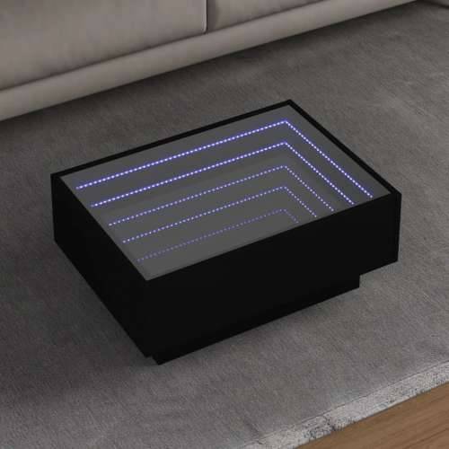 Stolić za kavu LED crni 70 x 50 x 30 cm od konstruiranog drva - Crna 70 x 50 x 30 cm 1 Cijena
