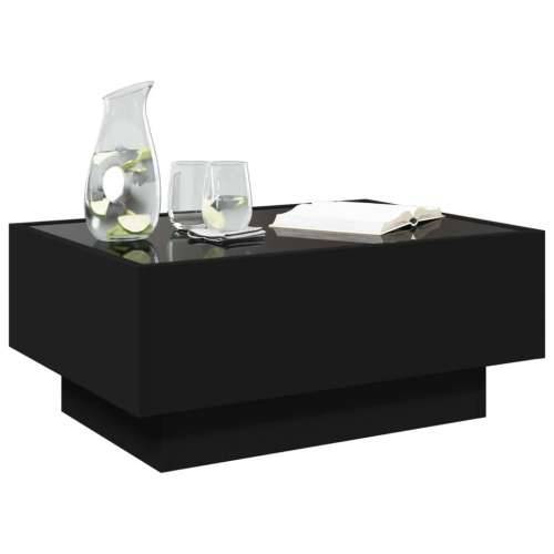 Stolić za kavu LED crni 70 x 50 x 30 cm od konstruiranog drva - Crna 70 x 50 x 30 cm 1 Cijena
