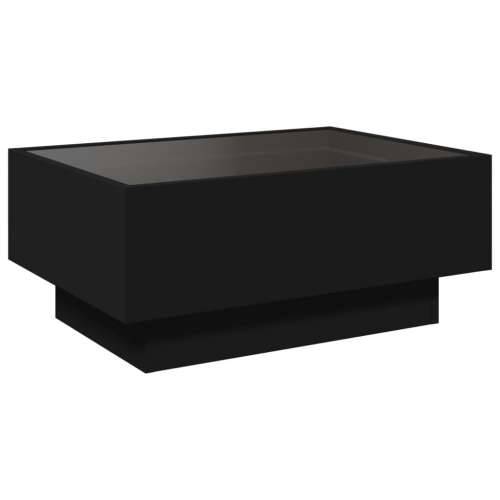 Stolić za kavu LED crni 70 x 50 x 30 cm od konstruiranog drva - Crna 70 x 50 x 30 cm 1 Cijena