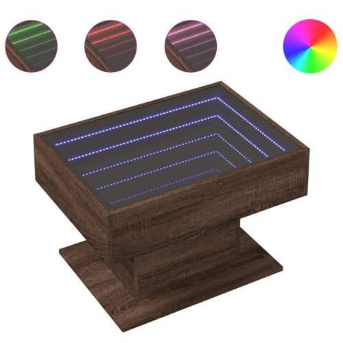 Stolić za kavu LED smeđa boja hrasta 70x50x45 cm drveni - Smeđi hrast 1 70 cm Cijena