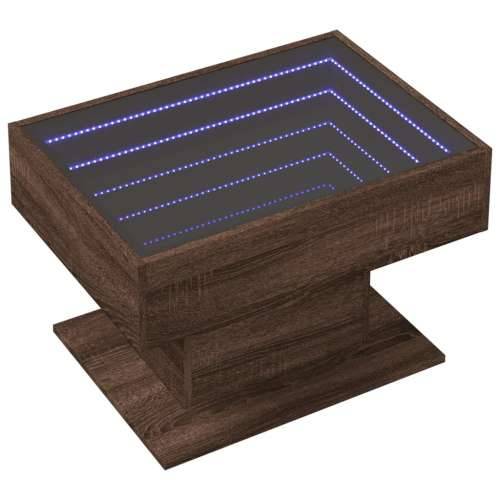 Stolić za kavu LED smeđa boja hrasta 70x50x45 cm drveni - Smeđi hrast 1 70 cm Cijena