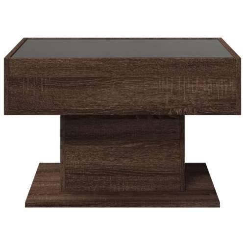 Stolić za kavu LED smeđa boja hrasta 70x50x45 cm drveni - Smeđi hrast 1 70 cm Cijena