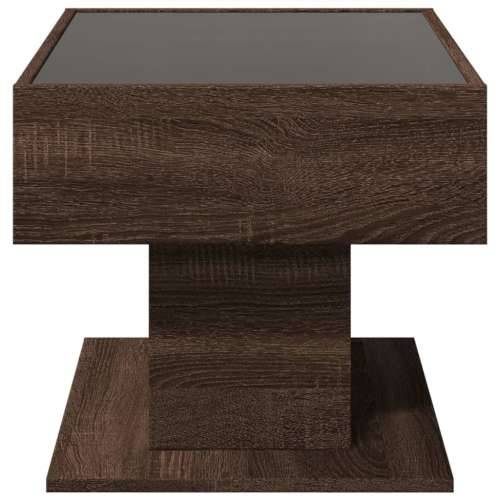 Stolić za kavu LED smeđa boja hrasta 70x50x45 cm drveni - Smeđi hrast 1 70 cm Cijena