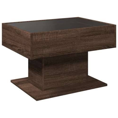 Stolić za kavu LED smeđa boja hrasta 70x50x45 cm drveni - Smeđi hrast 1 70 cm Cijena