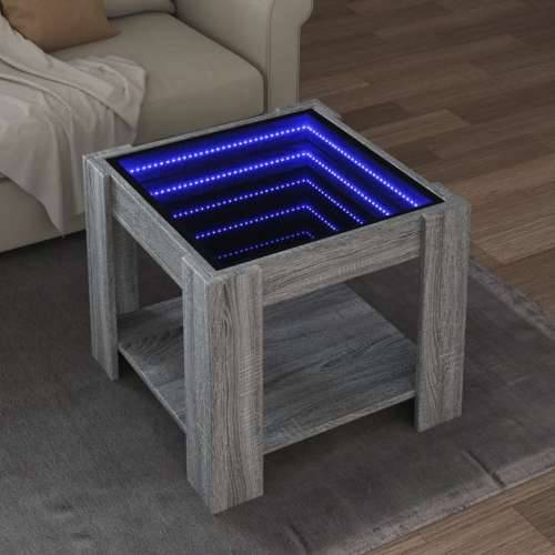 Stolić za kavu LED boja hrasta 53x53x45 cm konstruirano drvo - Sivi hrast sonoma 1 53 cm Cijena