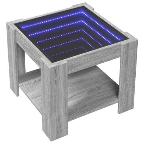 Stolić za kavu LED boja hrasta 53x53x45 cm konstruirano drvo - Sivi hrast sonoma 1 53 cm Cijena