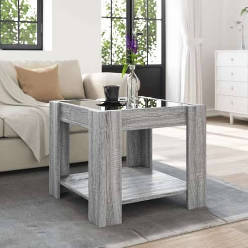 Stolić za kavu LED boja hrasta 53x53x45 cm konstruirano drvo - Sivi hrast sonoma 1 53 cm Cijena