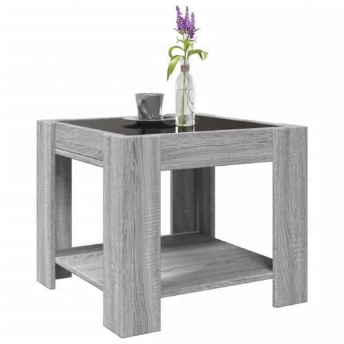 Stolić za kavu LED boja hrasta 53x53x45 cm konstruirano drvo - Sivi hrast sonoma 1 53 cm Cijena