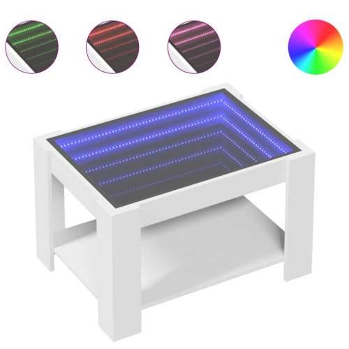Stolić za kavu s LED bijeli 73x53x45 cm od konstruiranog drva - Bijela 1 73 cm Cijena