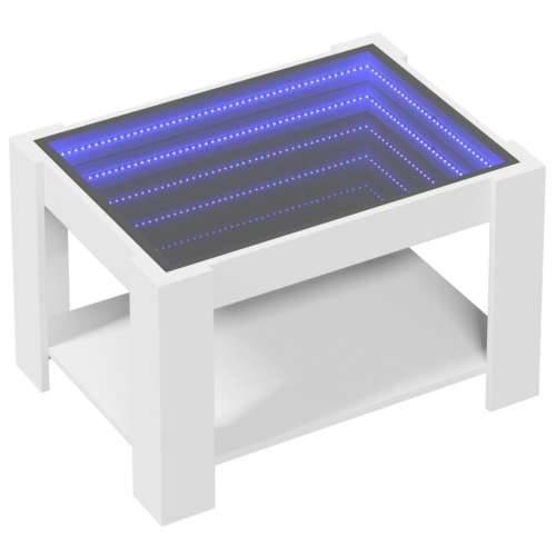 Stolić za kavu s LED bijeli 73x53x45 cm od konstruiranog drva - Bijela 1 73 cm Cijena