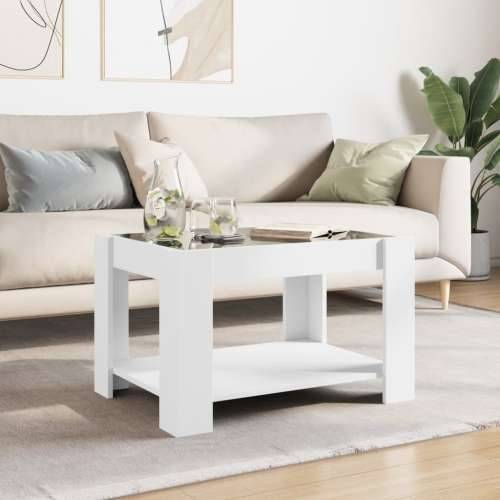 Stolić za kavu s LED bijeli 73x53x45 cm od konstruiranog drva - Bijela 1 73 cm Cijena