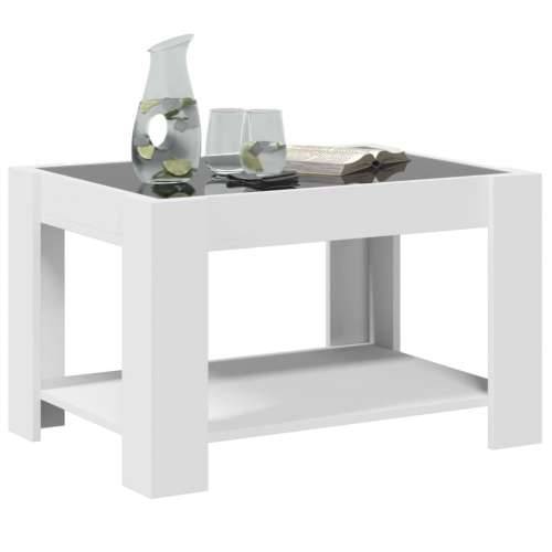 Stolić za kavu s LED bijeli 73x53x45 cm od konstruiranog drva - Bijela 1 73 cm Cijena