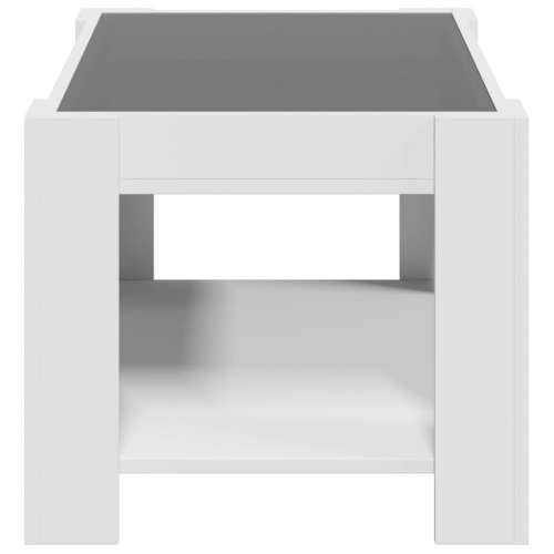 Stolić za kavu s LED bijeli 73x53x45 cm od konstruiranog drva - Bijela 1 73 cm Cijena