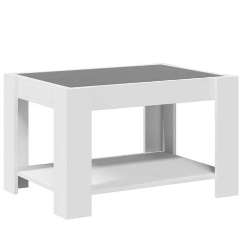 Stolić za kavu s LED bijeli 73x53x45 cm od konstruiranog drva - Bijela 1 73 cm Cijena