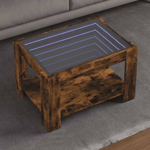 Stolić za kavu LED boja hrasta 73x53x45 cm konstruirano drvo - Dimljeni hrast 1 73 cm Cijena