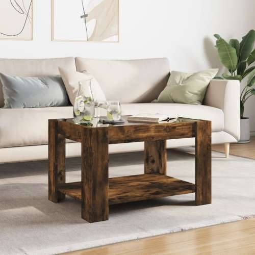 Stolić za kavu LED boja hrasta 73x53x45 cm konstruirano drvo - Dimljeni hrast 1 73 cm Cijena