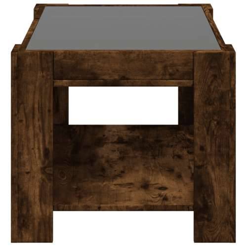 Stolić za kavu LED boja hrasta 73x53x45 cm konstruirano drvo - Dimljeni hrast 1 73 cm Cijena
