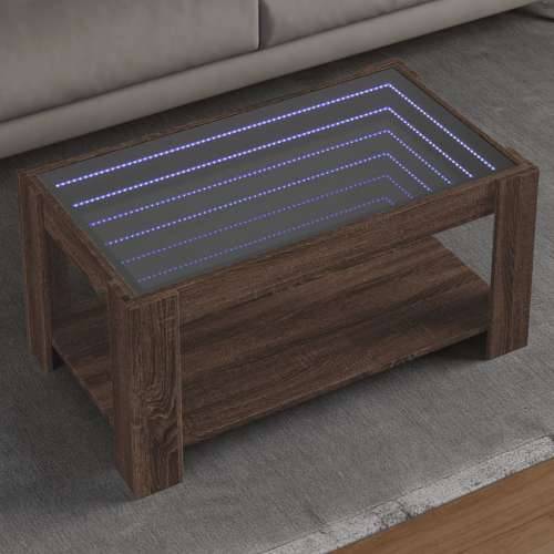 Stolić za kavu LED smeđa boja hrasta 93x53x45 cm drveni - Smeđi hrast 1 93 cm Cijena