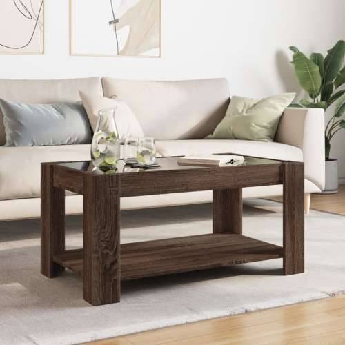 Stolić za kavu LED smeđa boja hrasta 93x53x45 cm drveni - Smeđi hrast 1 93 cm Cijena