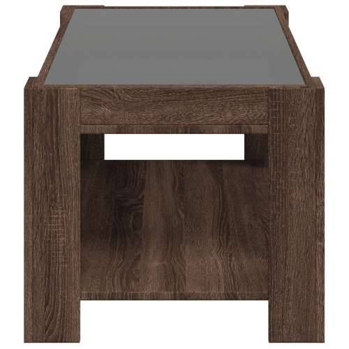 Stolić za kavu LED smeđa boja hrasta 93x53x45 cm drveni - Smeđi hrast 1 93 cm Cijena