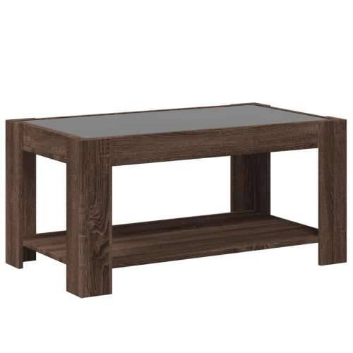 Stolić za kavu LED smeđa boja hrasta 93x53x45 cm drveni - Smeđi hrast 1 93 cm Cijena