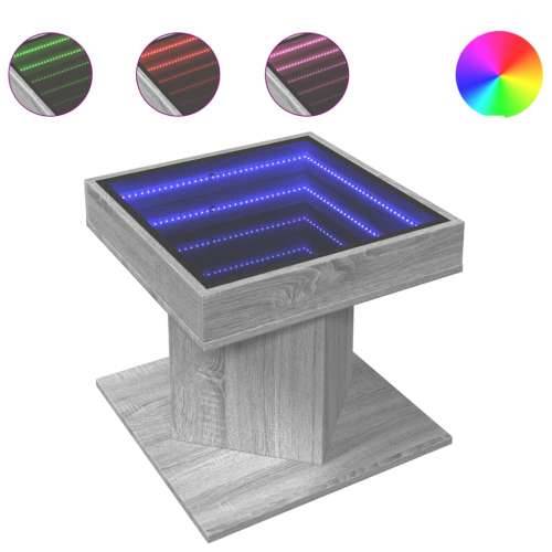 Stolić za kavu LED boja hrasta 50x50x45 cm konstruirano drvo - Sivi hrast sonoma 1 Cijena