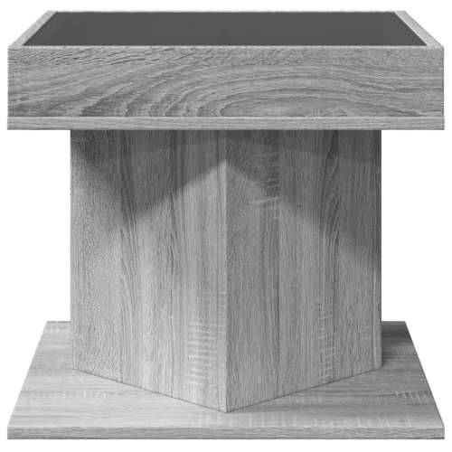 Stolić za kavu LED boja hrasta 50x50x45 cm konstruirano drvo - Sivi hrast sonoma 1 Cijena