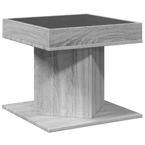 Stolić za kavu LED boja hrasta 50x50x45 cm konstruirano drvo - Sivi hrast sonoma 1 Cijena