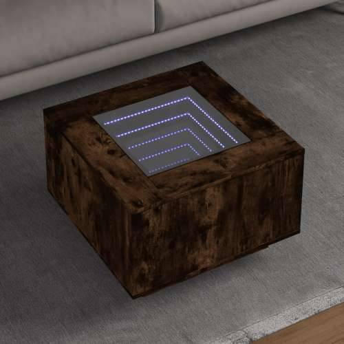 Stolić za kavu LED boja hrasta 60x60x40 cm konstruirano drvo - Dimljeni hrast 60 x 60 x 40 cm 1 Cijena