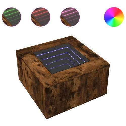 Stolić za kavu LED boja hrasta 60x60x40 cm konstruirano drvo - Dimljeni hrast 60 x 60 x 40 cm 1 Cijena