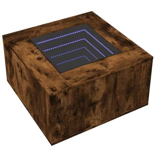 Stolić za kavu LED boja hrasta 60x60x40 cm konstruirano drvo - Dimljeni hrast 60 x 60 x 40 cm 1 Cijena