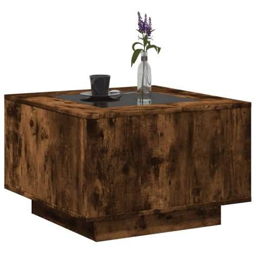 Stolić za kavu LED boja hrasta 60x60x40 cm konstruirano drvo - Dimljeni hrast 60 x 60 x 40 cm 1 Cijena