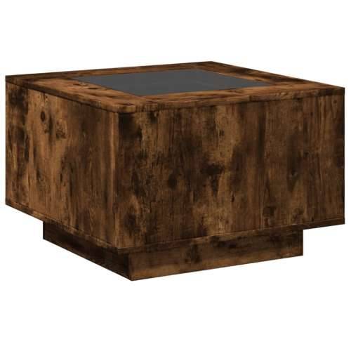 Stolić za kavu LED boja hrasta 60x60x40 cm konstruirano drvo - Dimljeni hrast 60 x 60 x 40 cm 1 Cijena